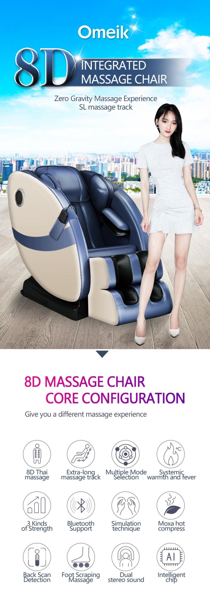 Modern Popular Massage Chair Full Body Zero Gravity Massage Table