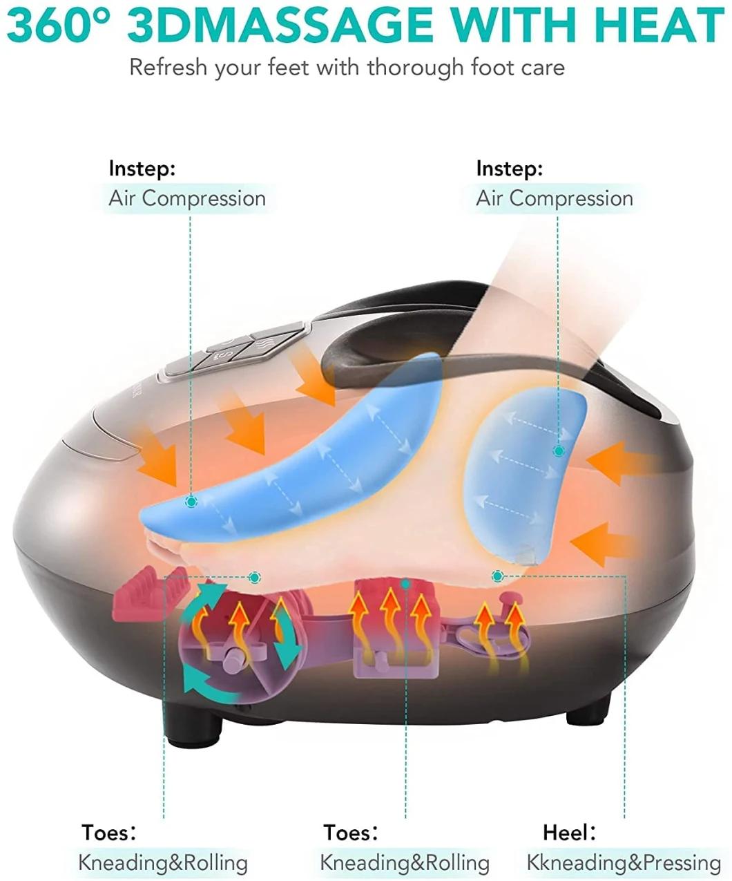 Shiatsu Foot Massager Machine - Increases Blood Flow Circulation, Deep Kneading, with Heat Therapy -Deep Tissue, Plantar Fasciitis, Diabetics, Neuropathy