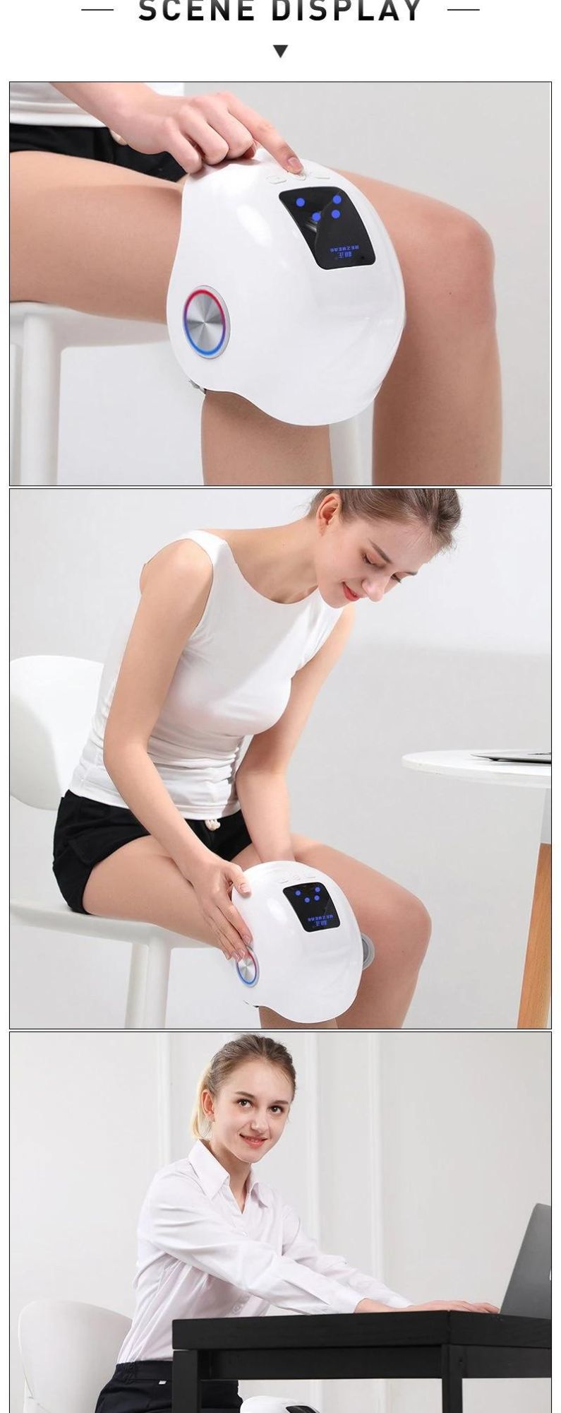 Hezheng Vibration Air Pressure Knee Health Care Pain Relief Electric Heating Knee Joint Massager for Pain Relief