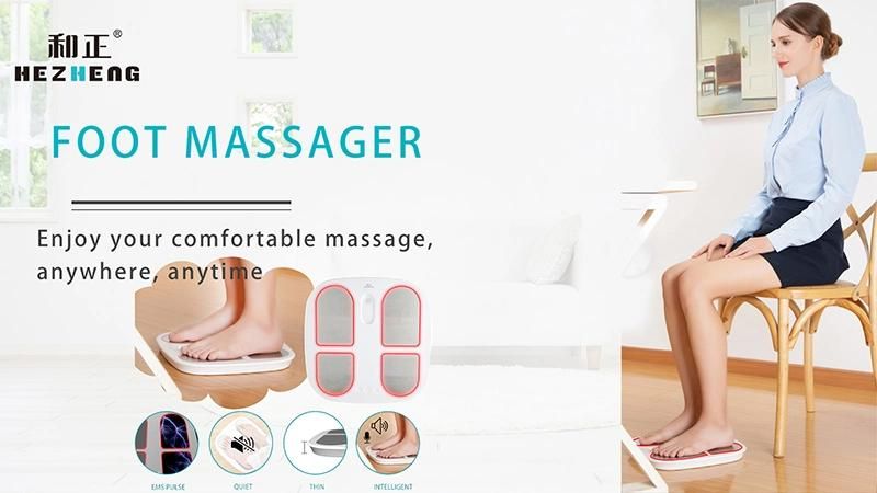 Hezheng Home Use Portable Electric Heated Warmer and EMS Pulse Foot Massager