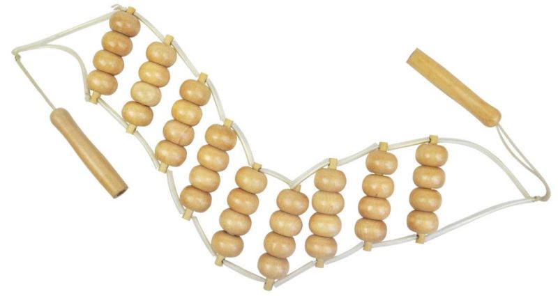 36 Balls Wooden Natural Roller Back Body Massager Belt