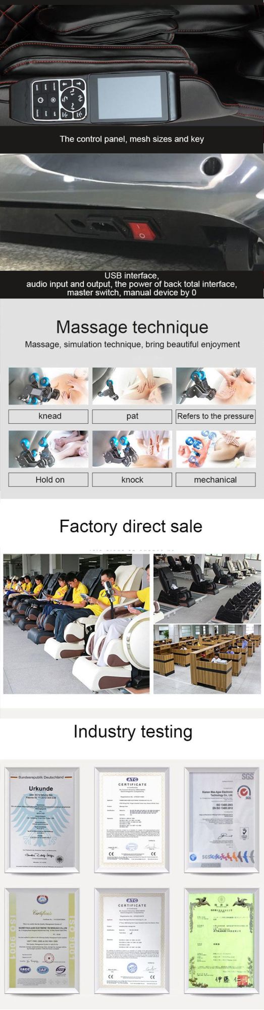 Luxury Intelligent Full Body Healthcare 3D Core Mechanical Arm Massage Chair