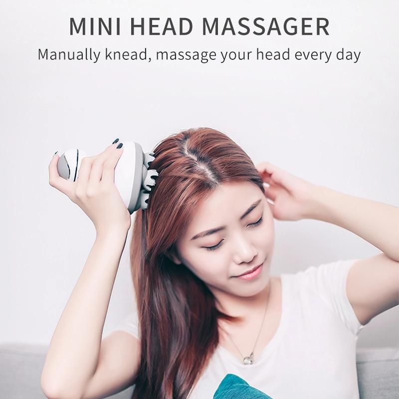 Amazon Hot Sale Scalp Massager Handheld Head SPA Massage Device with 4 Replace Silicone Massage Head