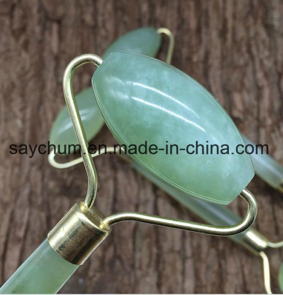 100% Natural Jade Facial Massage Roller Anti Wrinkle Thin Face Beauty Bar Stick Face Slimming Wheel Body Massage