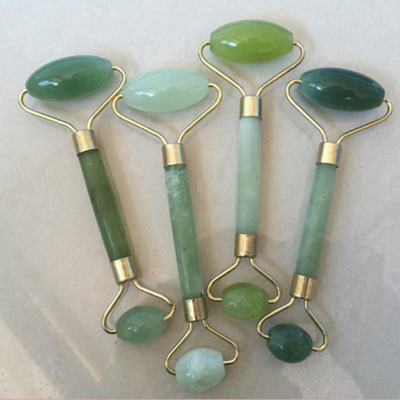 Custom Green Gua Sha 3D Facial Massage Jade Roller for Face / Jade Stone Face Roller