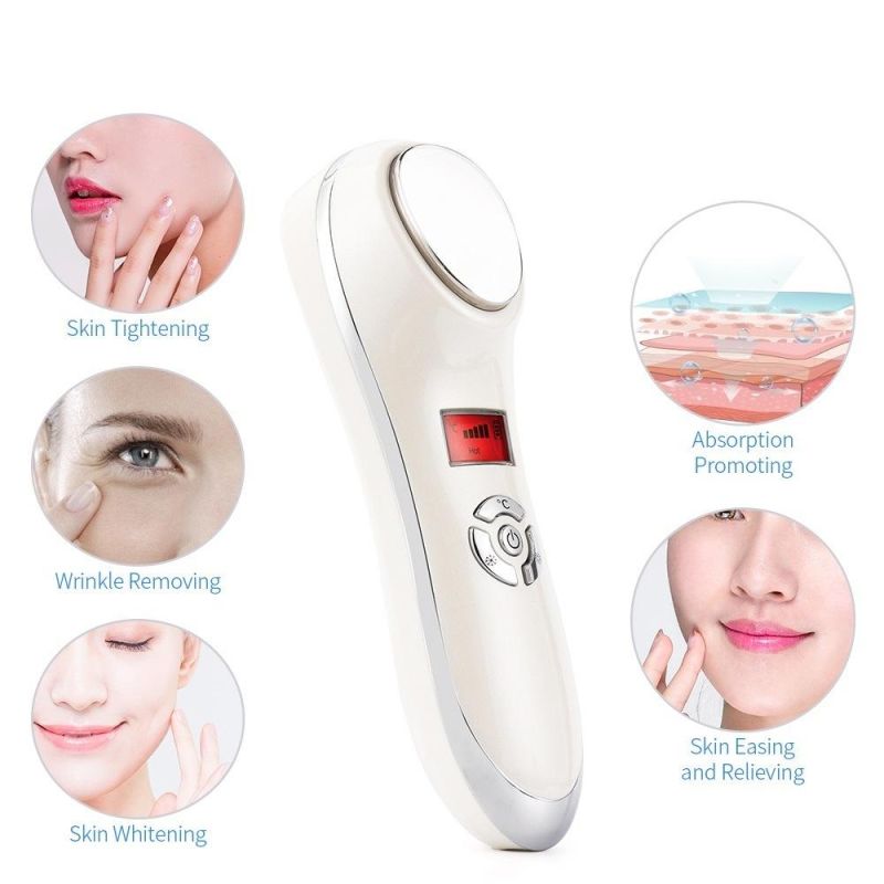 Rechargeable LED Hot Cold Hammer Skin Care Device Massager Anti-Aging Lifting Rejuvenation Facial Machine Skin Lifting Tighten