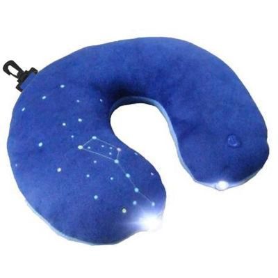 Travel and Home U Shape Battery Operated Neck Massager Electric Vibrating LED Light Reading Neck Pillow with Memory Foam