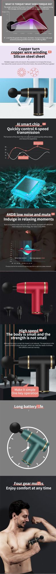 Best Cordless Handle Sports Electric Booster Impulse Percussion Deep Tissue Massage Gun