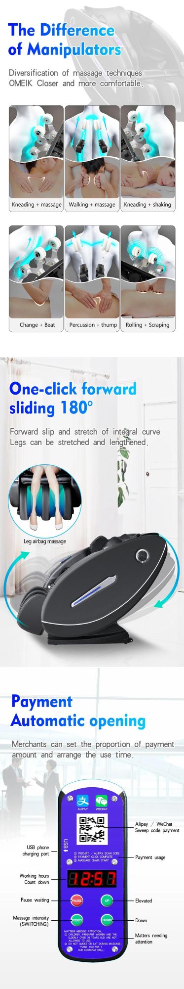 Newest Vending Machine Paper Money Operated Massage Chair