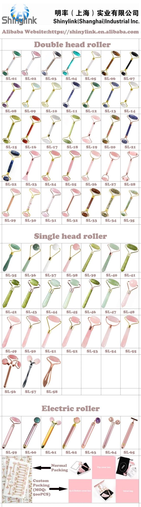 High Quality Custamized Jade Roller Rose Quartz Jade Roller for Face