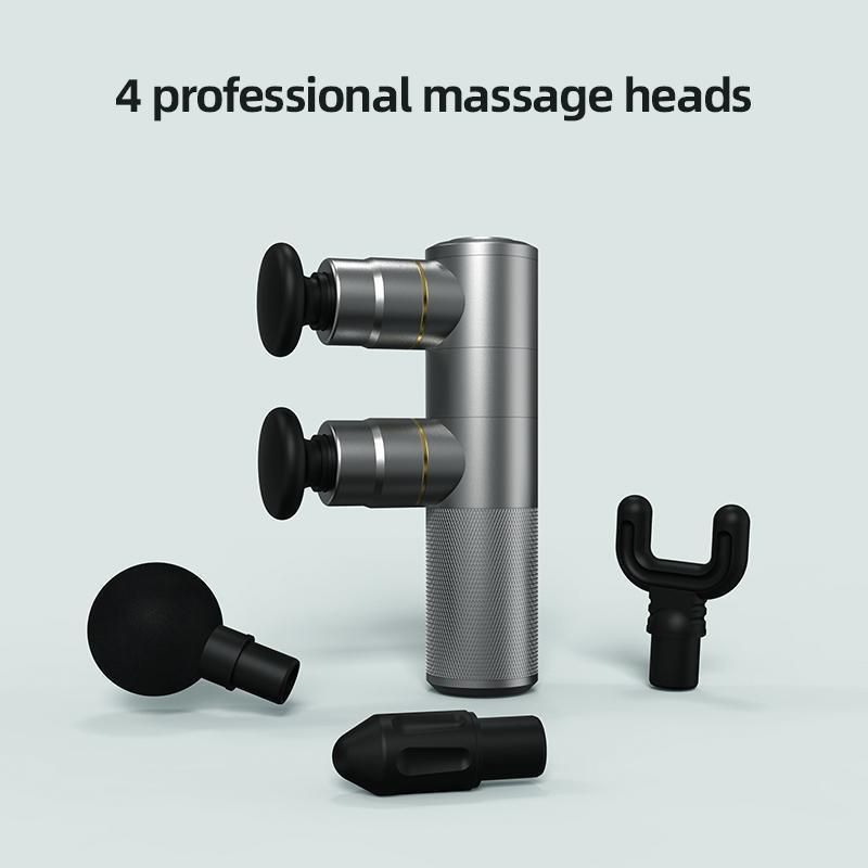 2021 Portable Mini Deep Muscle Body Fascia Gun Vibration Double-Head 4 Speed Setting Women Massage Gun