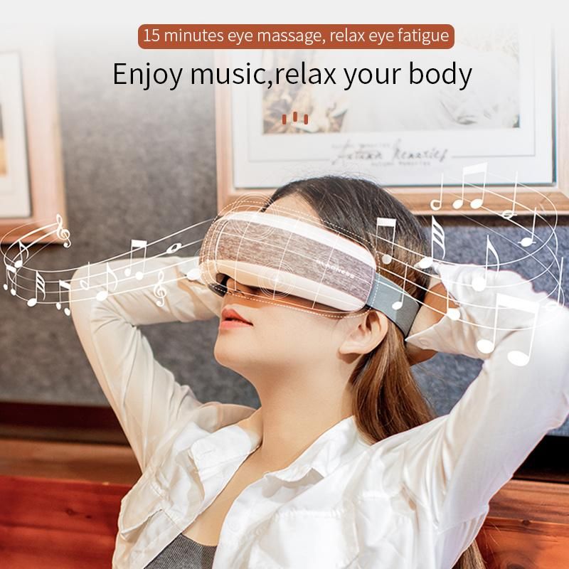Smart Music Air Pressurerechargeable Wireless Vibrating Eye Massager Eye Training Foldable Massager with Heat Compression