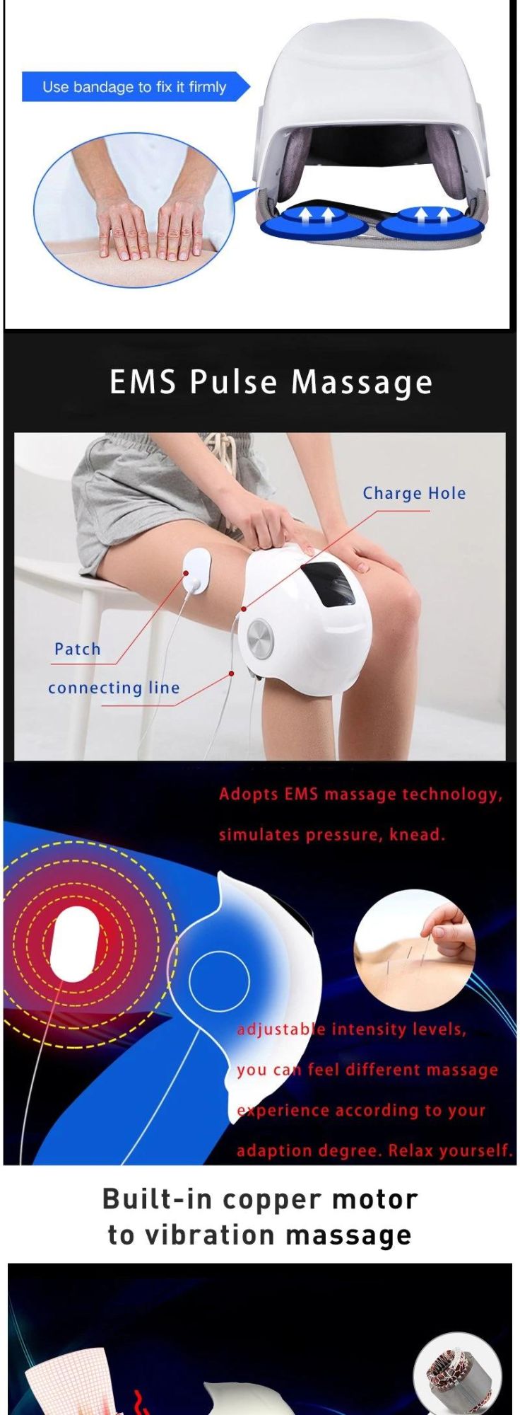 New Product Air Pressure Pulse Joint Vibrator Home Digital Knee Pain Massager