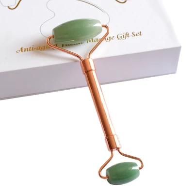 Royal Jade Double Roller Facial Slimming Massager Full Body Handheld Roller Massage Natural Jade Facial Massager