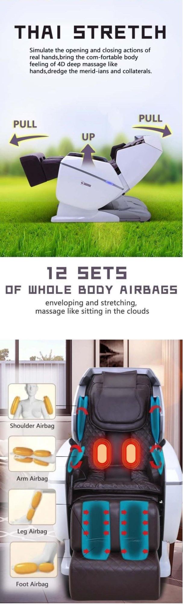 Full Body Electric 4D Zero Gravity Massage Chair in Style Excellent Price Hot in Progress