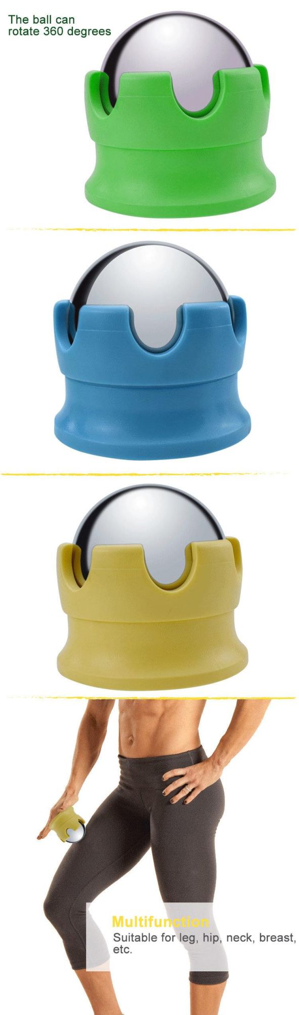 Pain Relief PP Base Ice Ball Cold Massage Roller Ball