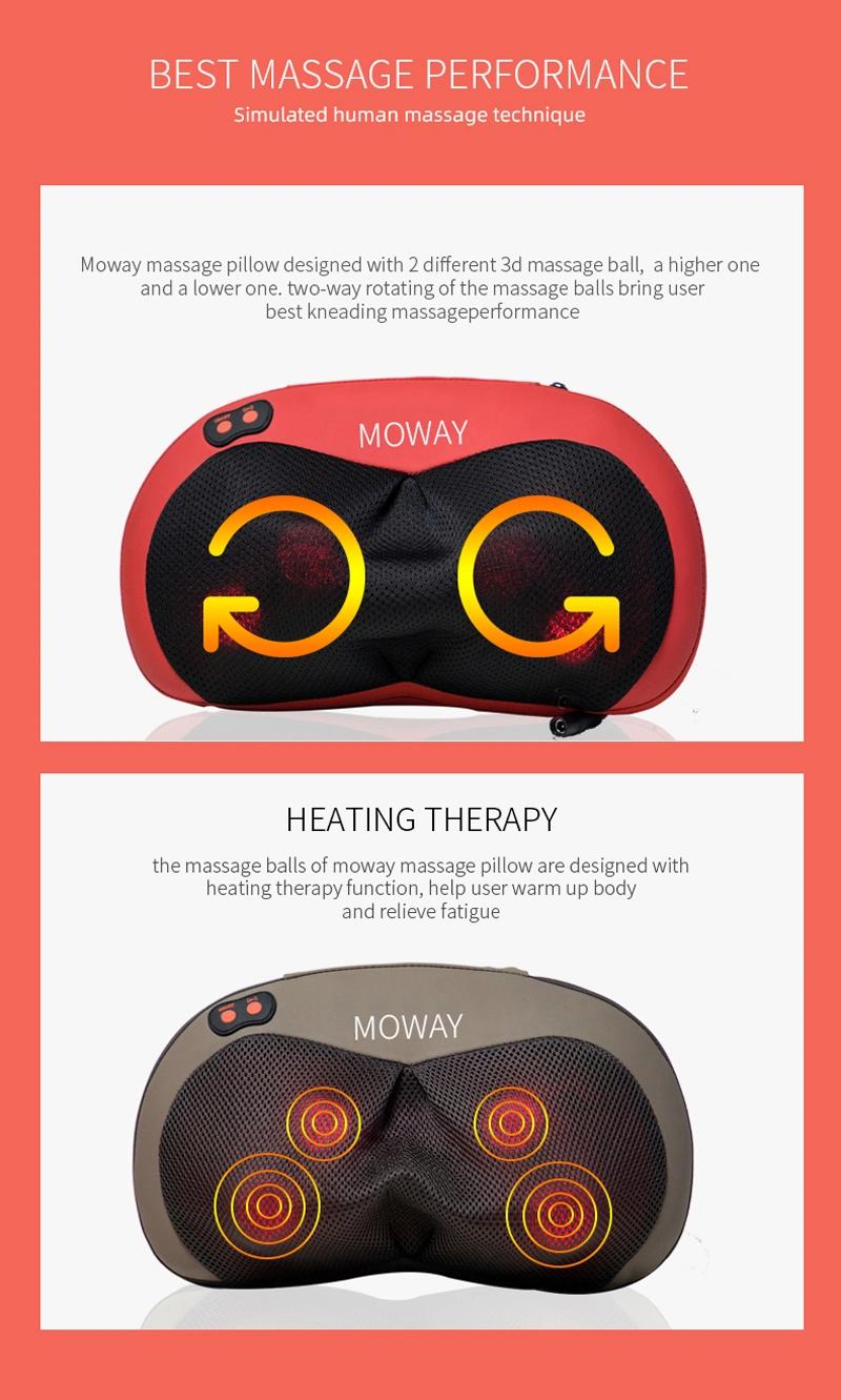 Neck Shoulder Back Shiatsu Massage Pillow with Heat for Home and Car