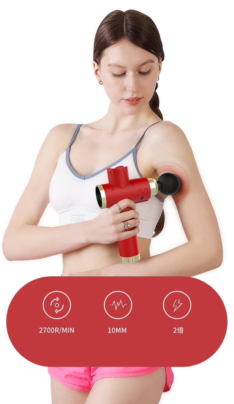 LCD Touch Screen Wireless Gun Massager Vibration Relaxation