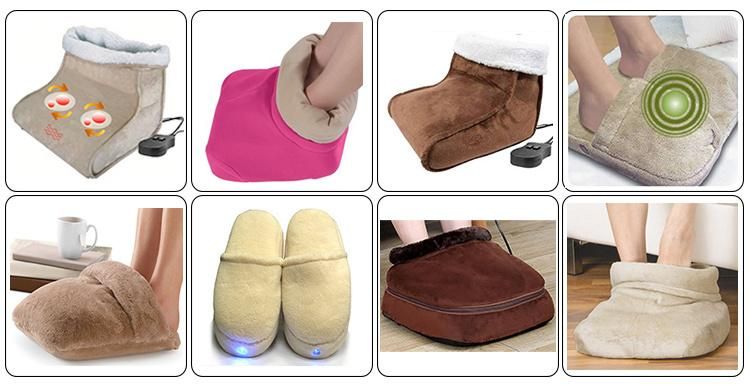 Electric Foot Warmer Shoes Thermal Feet Massager with Dual Vibration Motors