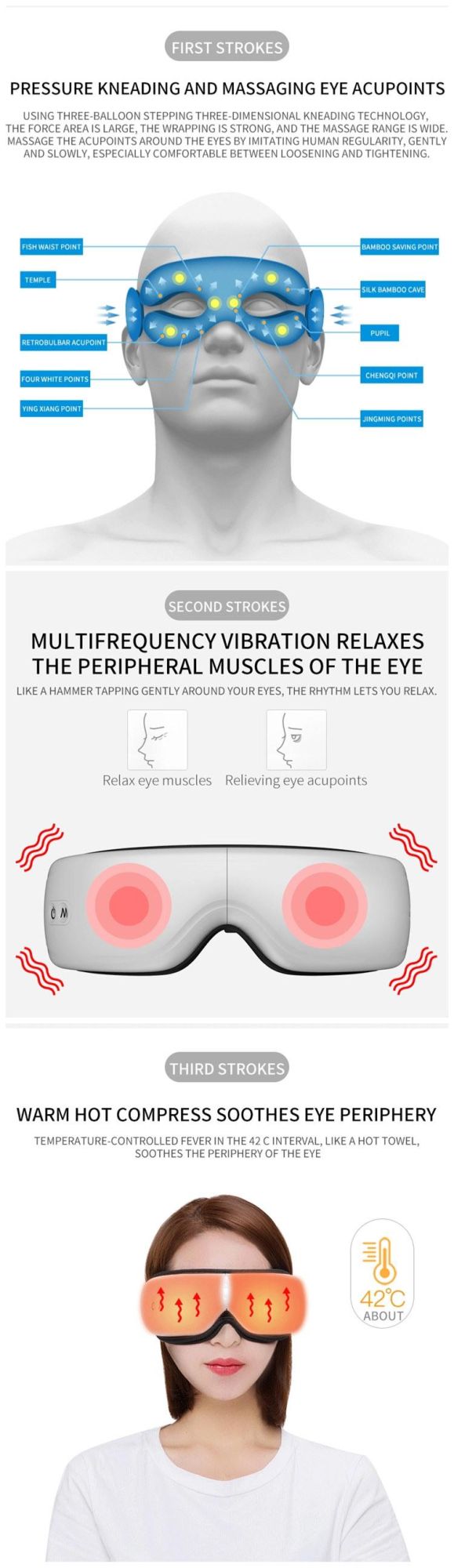 New Multifunctional Electric Eye Massage Instrument Heating Massage Music