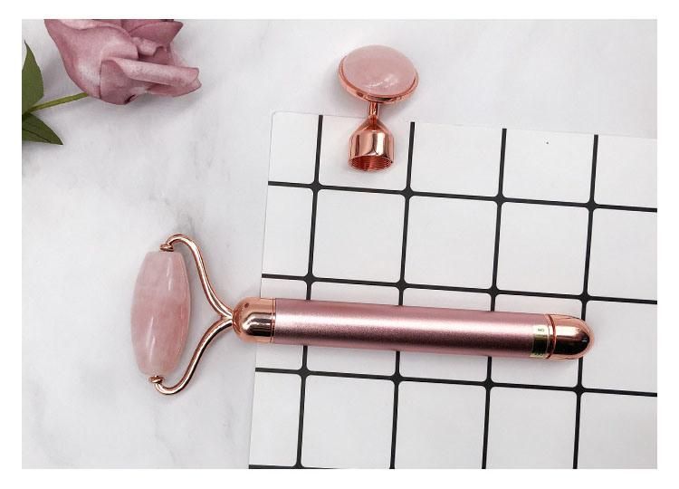 Face Massager Roller Vibrating Facial Rose Quartz Vibrating Facial Roller