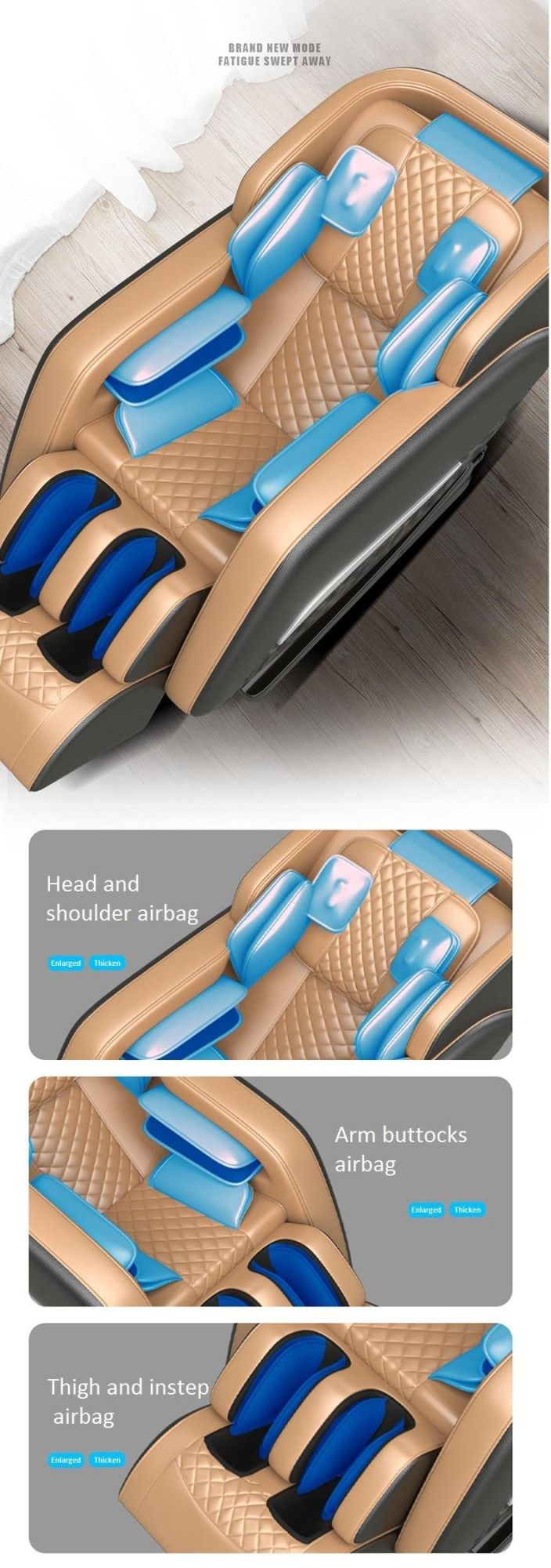 Wantong Brand 8d Fixed Roller Kneading Massaging Method Hot Sale Massage Chair