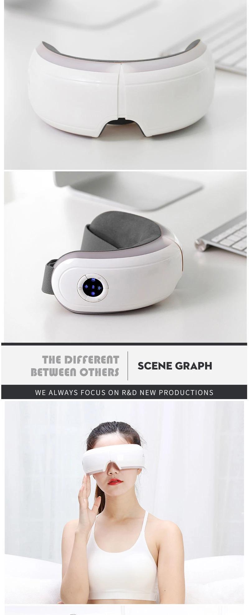 Hezheng New Design Wireless Music Eye Care Massager with Far-Infrared Warm