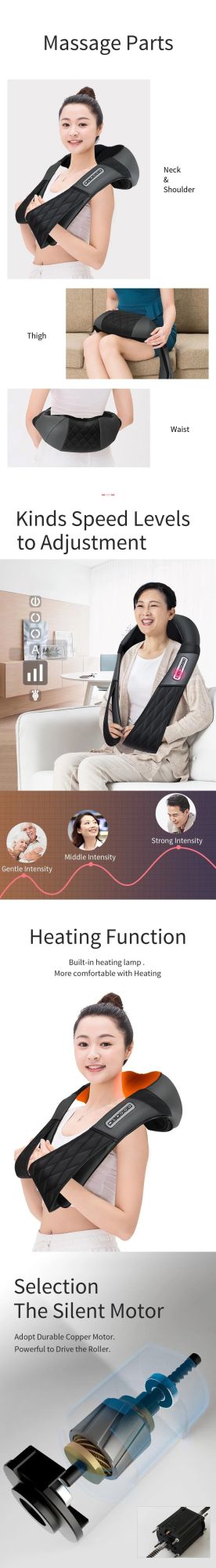 Neck Massage Vibration Kneading Massager Shawl