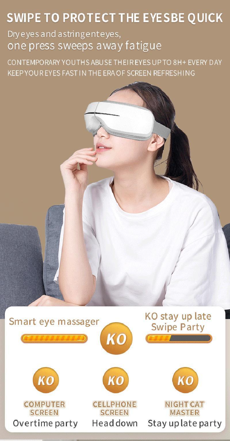 2022 Hot Sale Pneumatic Eye Protector Vibrating Eye Massage Bluetooth Music Hot Compress Eye Massager