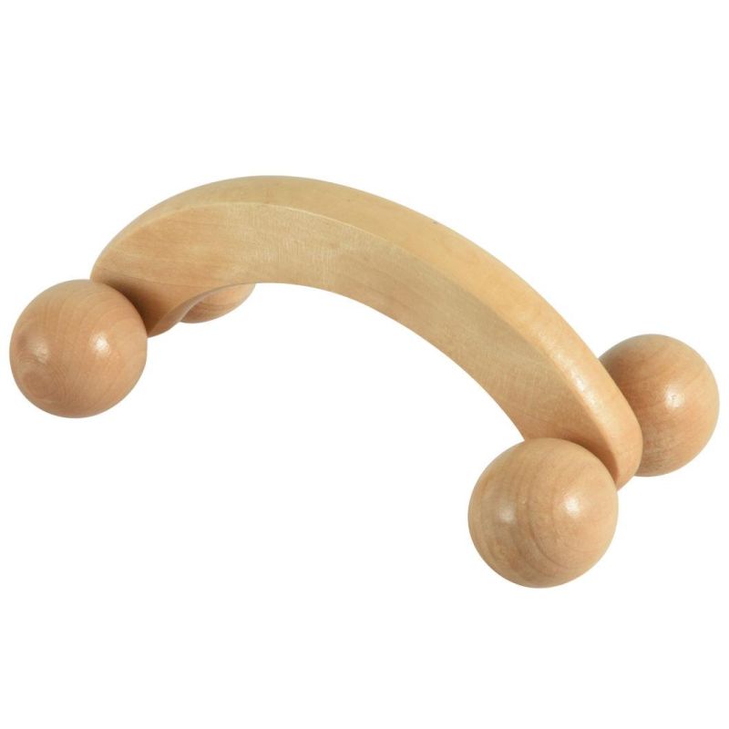 4 Wheel Body Cellulite Massager Hand Roller Wooden Body Massager