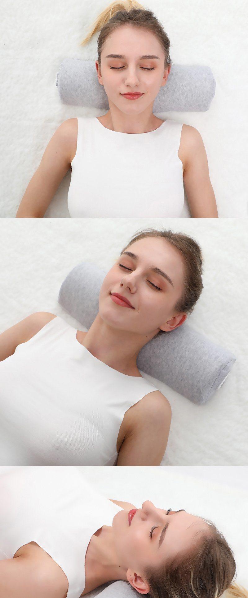 Slow Rebound Memory Foam Highly Elastic Breathable Physical Traction Neck Contour Sleep Cervical Vetebra Pillow Massager