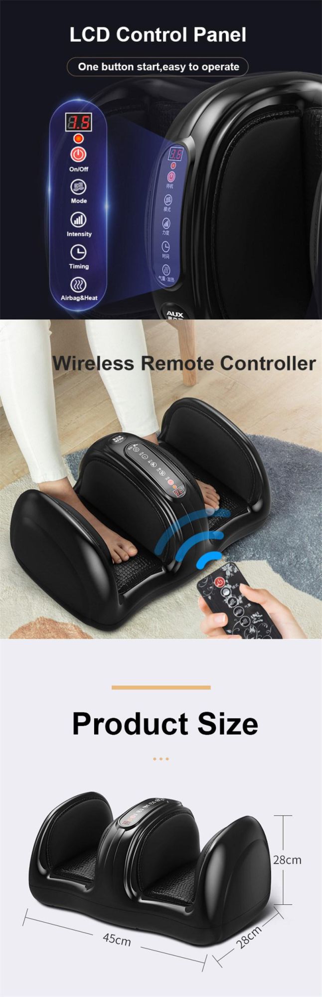 Hot Vibrating Leg and Foot Massager with Heating