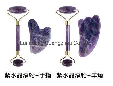 China Supplier Factory Rose Quartz Resin Roller Facial Massage Tolling