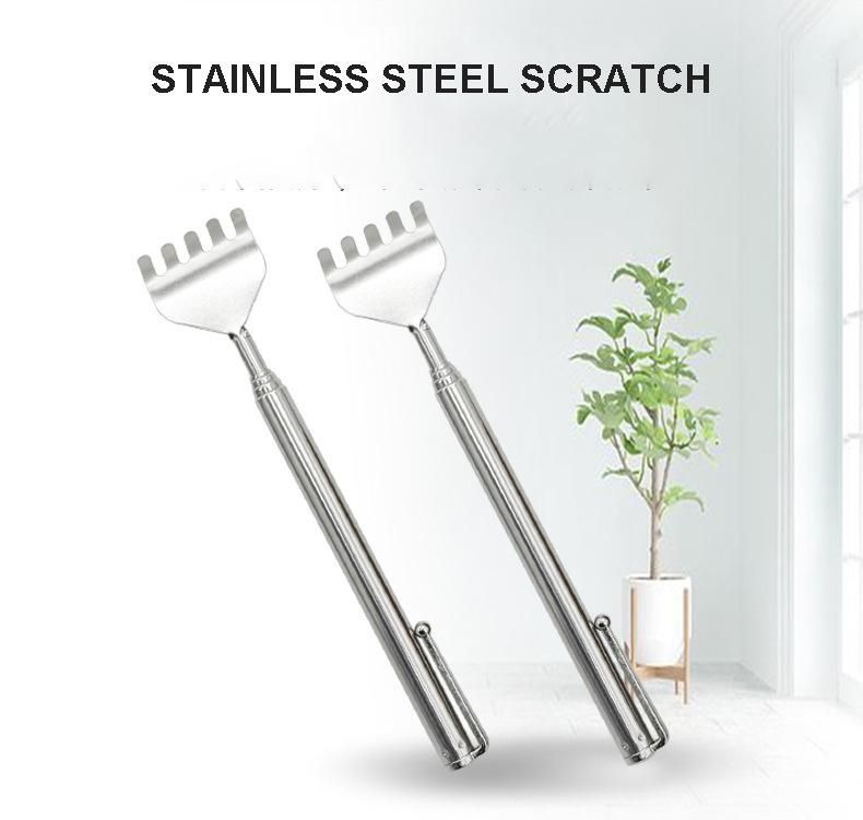 Portable Stainless Steel Metal Back Scratcher Extendable with Telescoping Handle