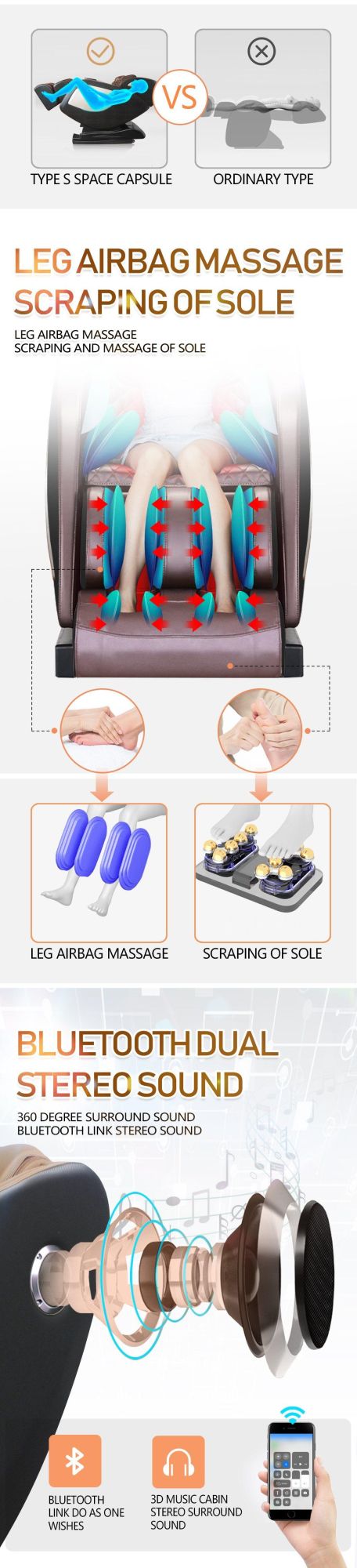 Wholesale Luxury Electric 4D Zero Gravity Full Body Sofa Massage Chai