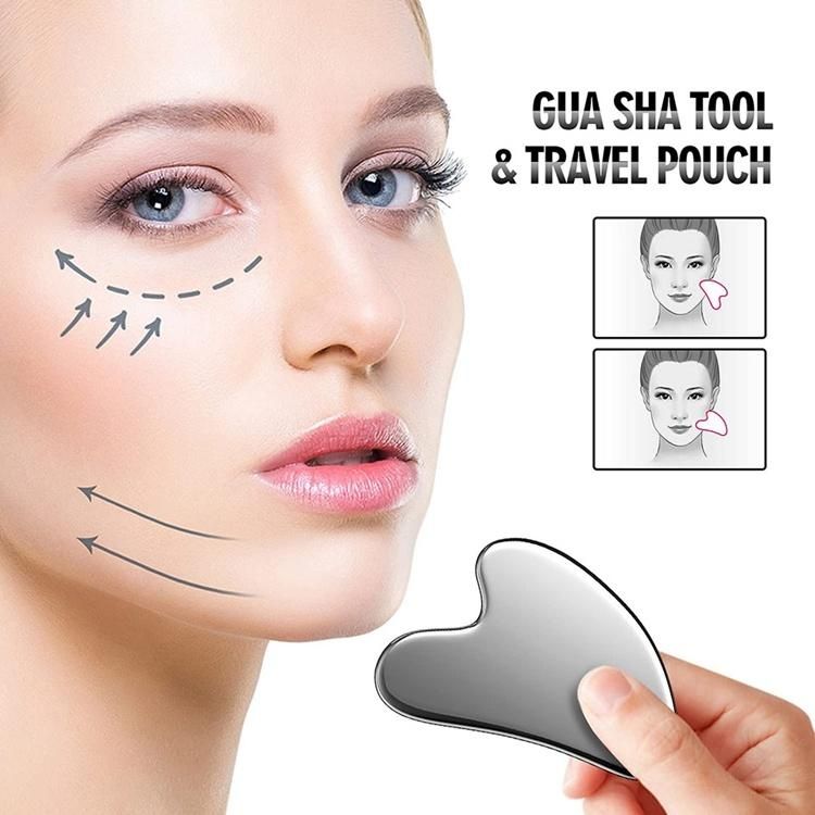 New Design High Quality Stainless Steel Gua Sha Board Custom Face Massager Scraper Gua Sha