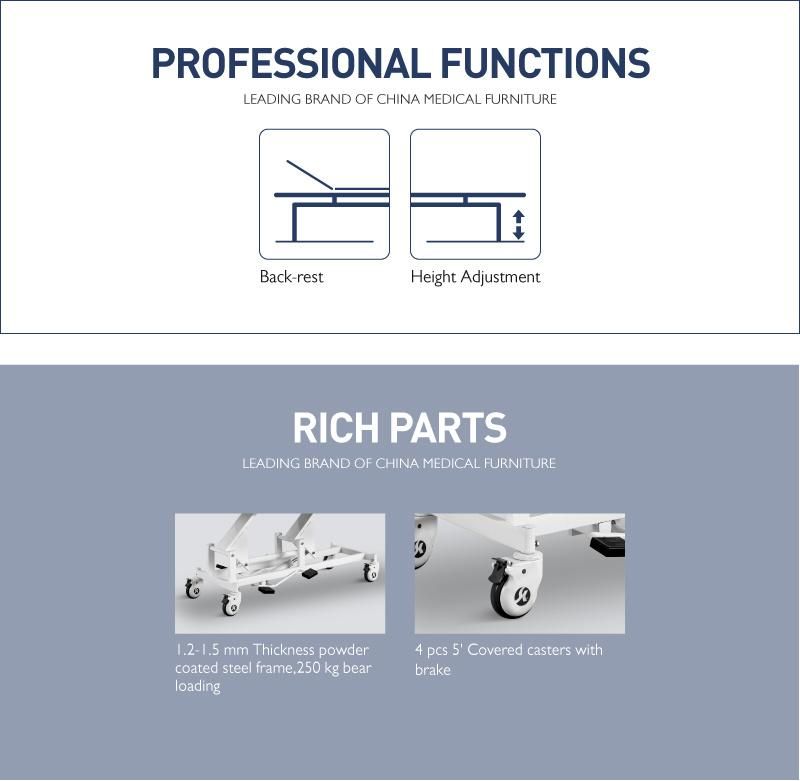 X14 Steel Multifunction Hydraulic Adjustable Folding Manual Hospital Examination Table