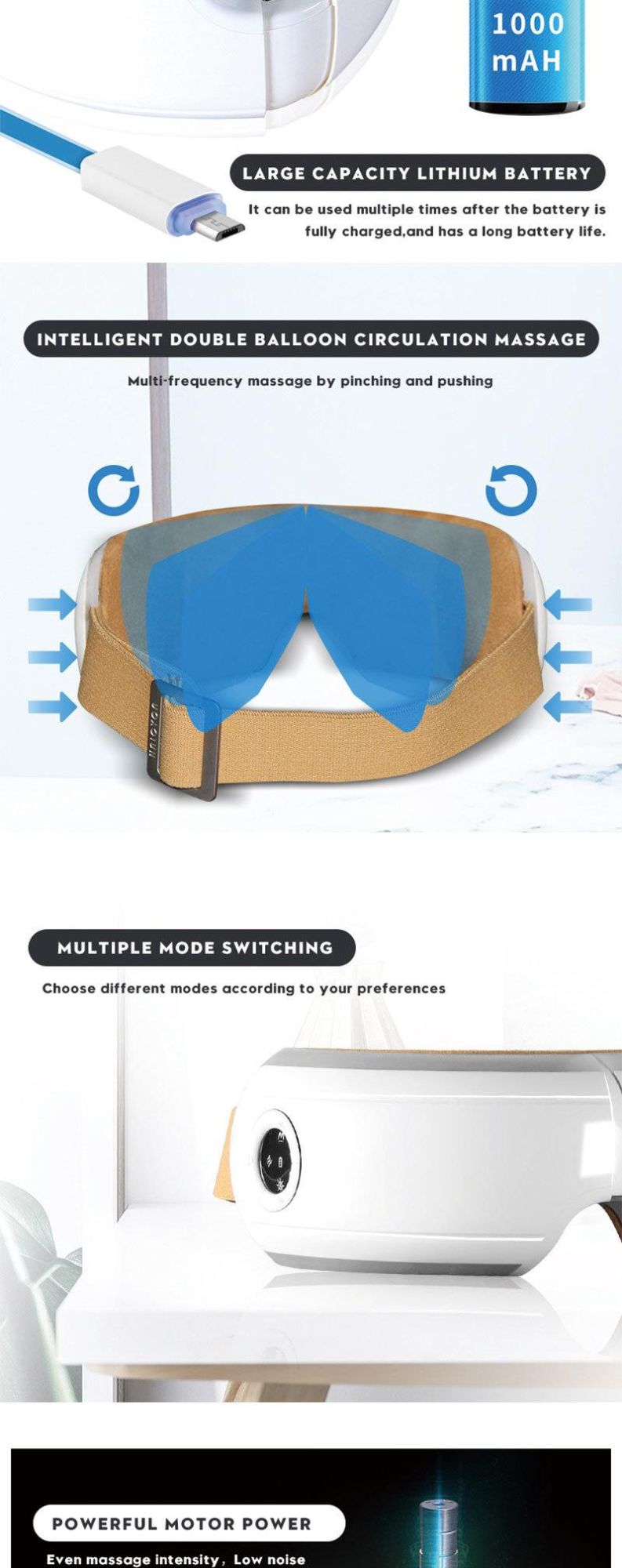 Hezheng Best Auto Electric Mini Eye Massager with Smart Eye Care Program