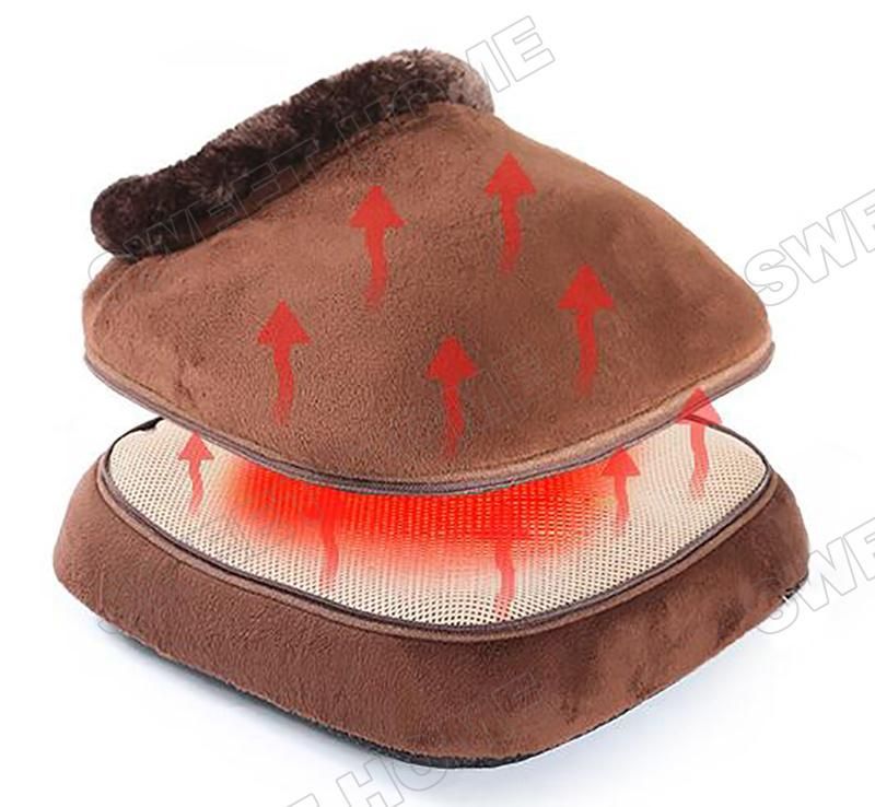 Consumer Favorite Electric Vibrating Foot Warmer Boot Vibration Heating Feet Massager with Removable Cover