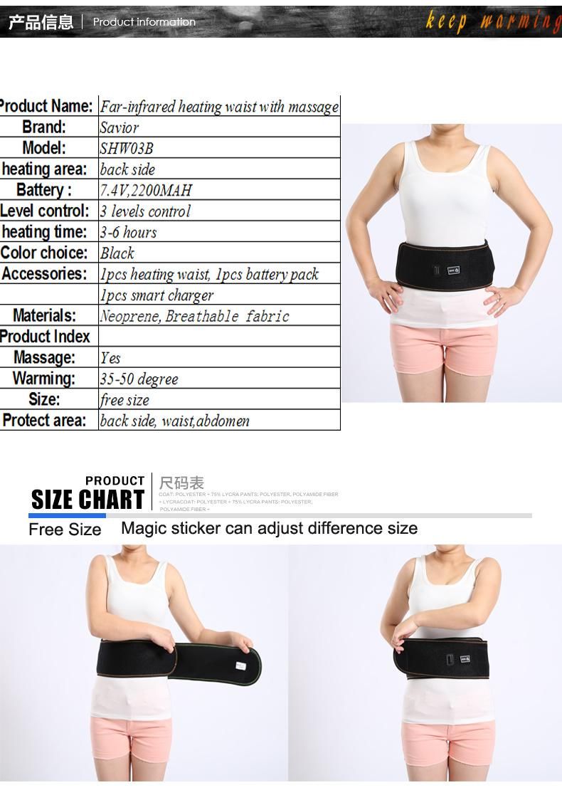 Comfortable Heated Waist Body Sharper with Polymer Battery