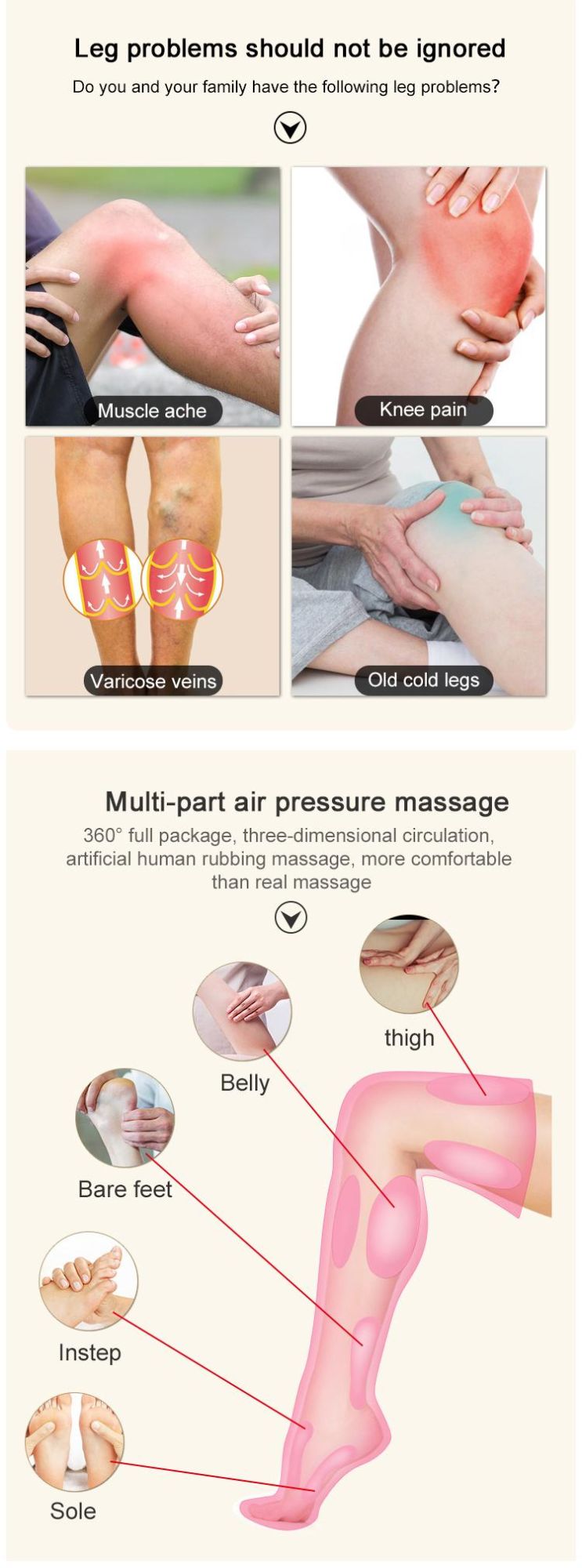 Factory Price Air Pressure Compression Sports Recovery Boots Leg Muscle Pain Therapy Massager