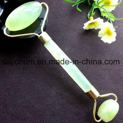 Custom Logo Natural Facial Beauty Massage Tool Jade Roller Face Thin Massager