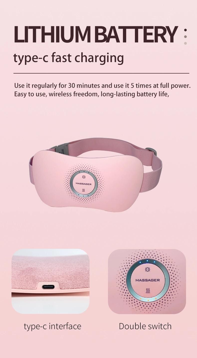 Portable USB Charging Smart Warm Palace Belt for Women Dysmenorrhea Heated Waist Pad