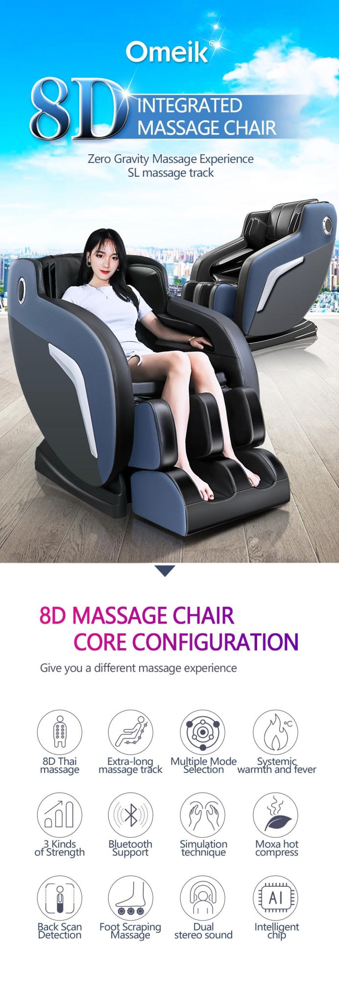 New Products Cheap Luxury 3D Zero Gravity Full Body Massage Chair