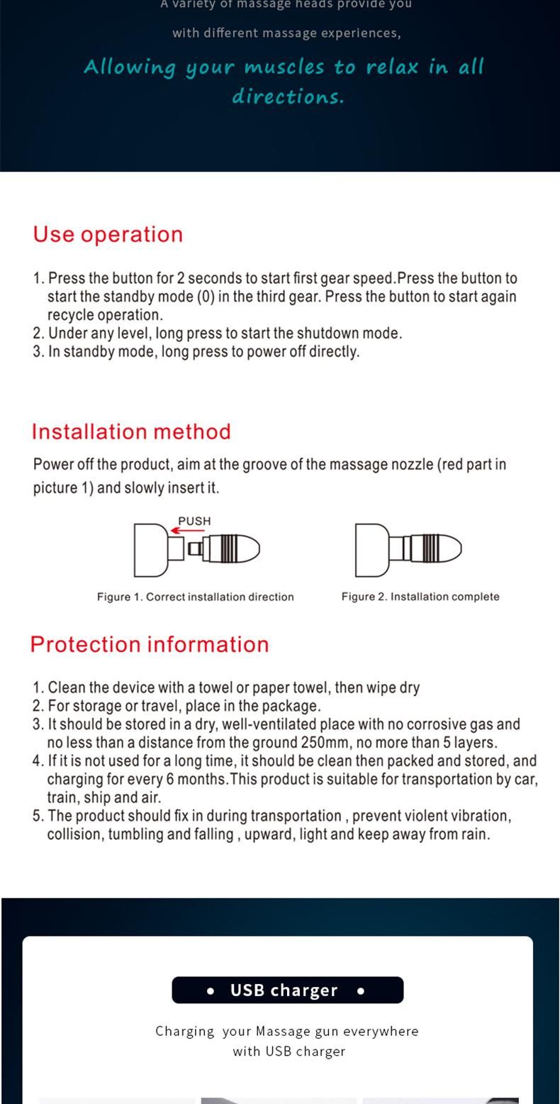 Deep Percussion Power Vibration Muscle Relax Sports Massager Gun with Lithium Battery Vibration Massager