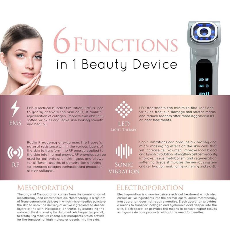 Skin Rejuvenation Ion Facial Cleaning EMS Massager Ultrasonic Beauty Devices