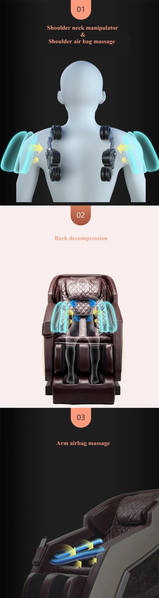 Full Body Electric Massage Chair Massage Recliner Leather Ergonomic Lounge