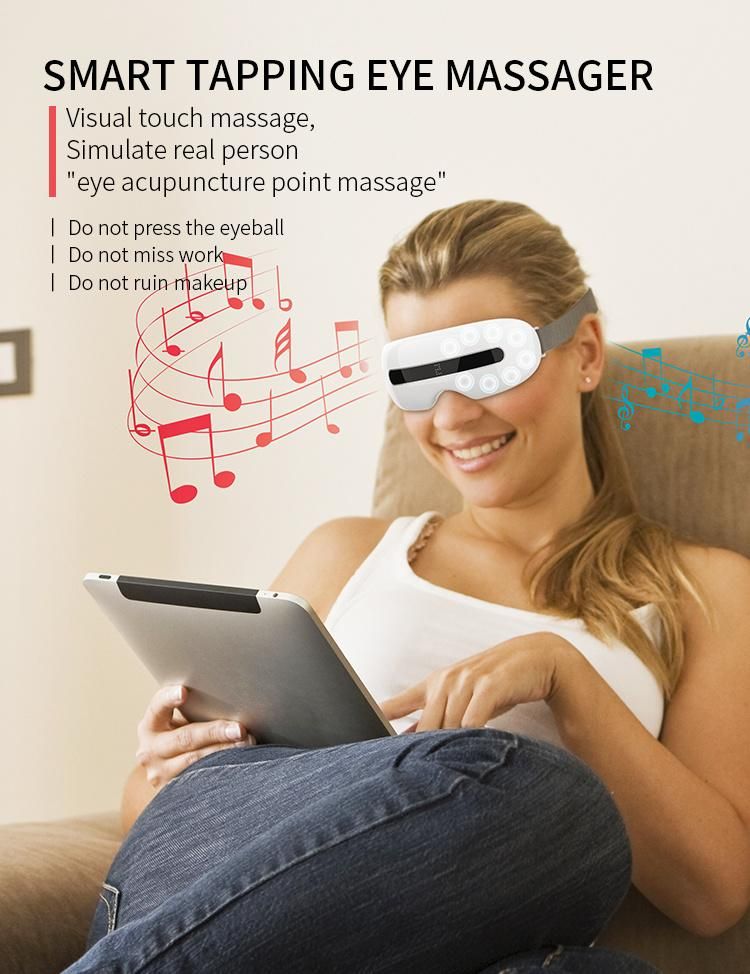 Eye Massager Heat Massage Rechargeable Battery Dual Purpose with Bluetooth