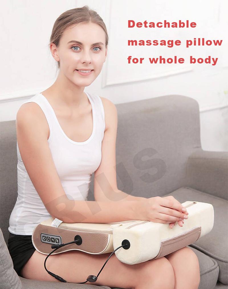 Car Home Electric Massage Pillow Neck Shoulder Back Massager Pillow with Heat