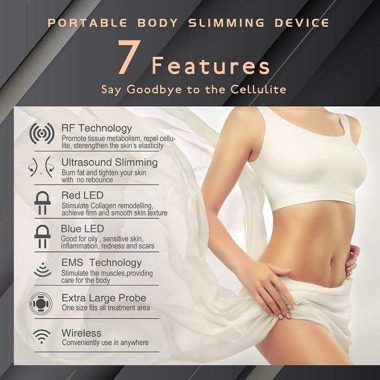 Home Use Ultrasonic EMS Body 7 in 1 EMS Body Slimming Cavitation Machine Weight Loss Massager